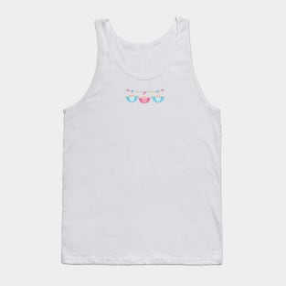 Triplets baby hanging umbrella baby shower Tank Top